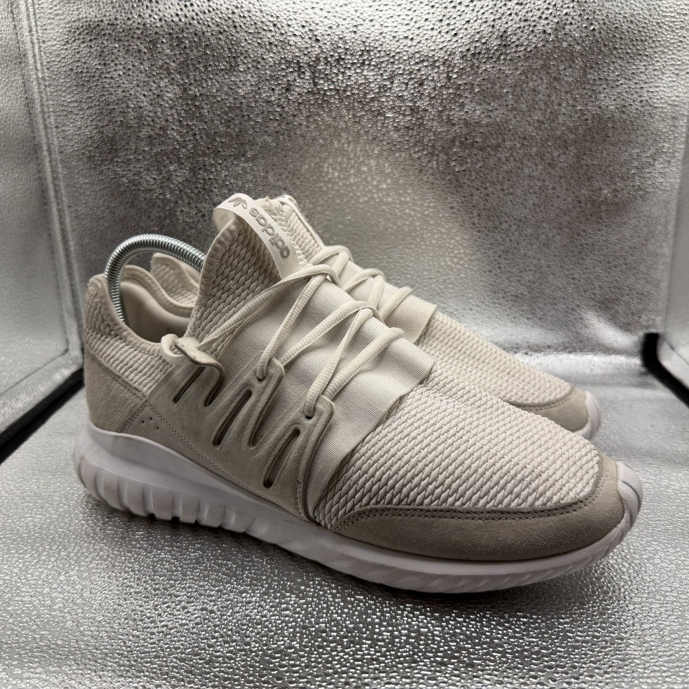 Size 11.5 Adidas Tubular Radial White Light Gray Mens Running Shoes S76720